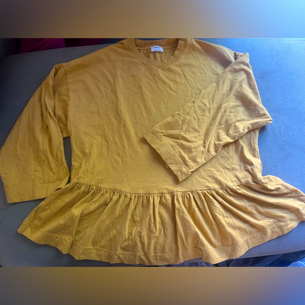Aritzia Wilfred Long Sleeve Peplum Top Size Medium